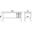 Arbeidsbenk 2.1m med 4 skuffer thumbnail