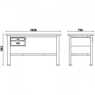 Arbeidsbenk 1.6m med skuffer thumbnail